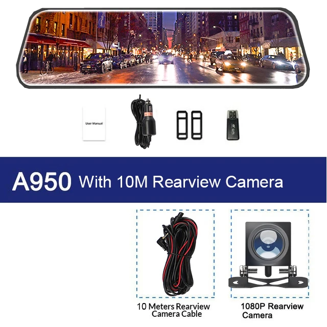 10M RCC Diagtech Dvr Dash камера Автомобильный видеорегистратор зеркало FHD 1440P супер ночное видение 10 дюймов двойной объектив Автомобильное зеркало заднего вида авто Dvr рекордер - Название цвета: 10M RCC
