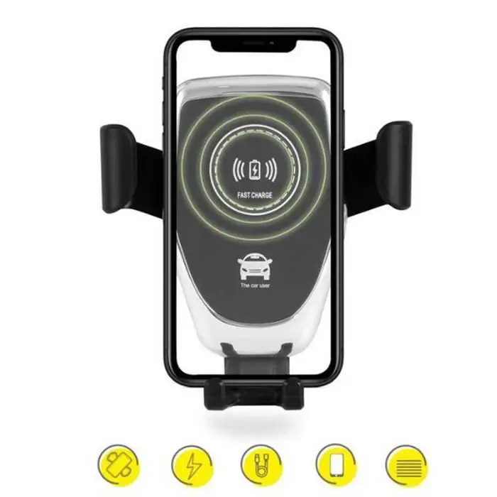 10 Вт Беспроводная зарядка Gravity Car Air 110-205 кГц 4-6,5 дюймов мобильный телефон выход 4-8 мм Кронштейн для мобильного телефона