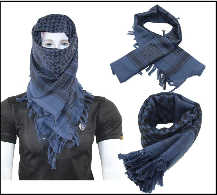 100% Cotone Sciarpa Militare Shemagh Arabo Tattico Deserto Keffiyeh Thickened Testa Collo Sciarpa Wrap Per Donne E Uomini 43x43