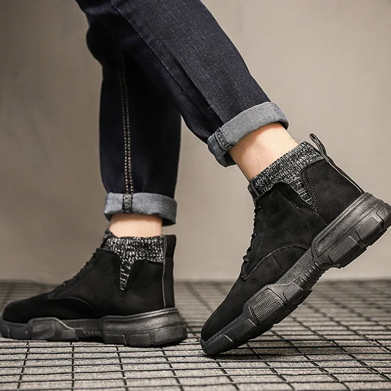 MoneRffi/; мужские зимние ботинки на меху в стиле милитари; Botas; черные теплые зимние мужские ботинки; кожаные ботильоны; Мужская зимняя Рабочая обувь