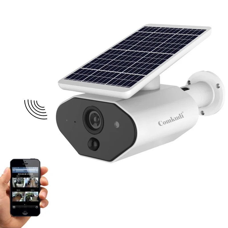 

Outdoor Solar Battery WiFi Camera IP65 Waterproof Certified HD 1080p Smart Wireless Security Camera With Audio Night Vision