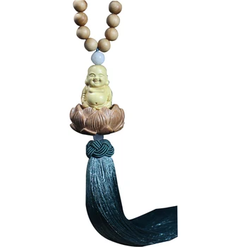 

Trailer Hanging With Base Car Pendant Decoration Guanyin Accessories Buddha Statue Interior Auto Rearview Mirror Boxwood Carving