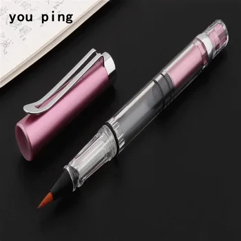 

High quality 660 Pink Paint Brushes pen Soft art drawing Calligraphy Watercolor Refillable Ink School student supplies