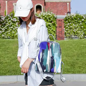 

Shoulder bag female ink country style hit color fashion multifunctional single shoulder bag messenger backpack female Y0C0