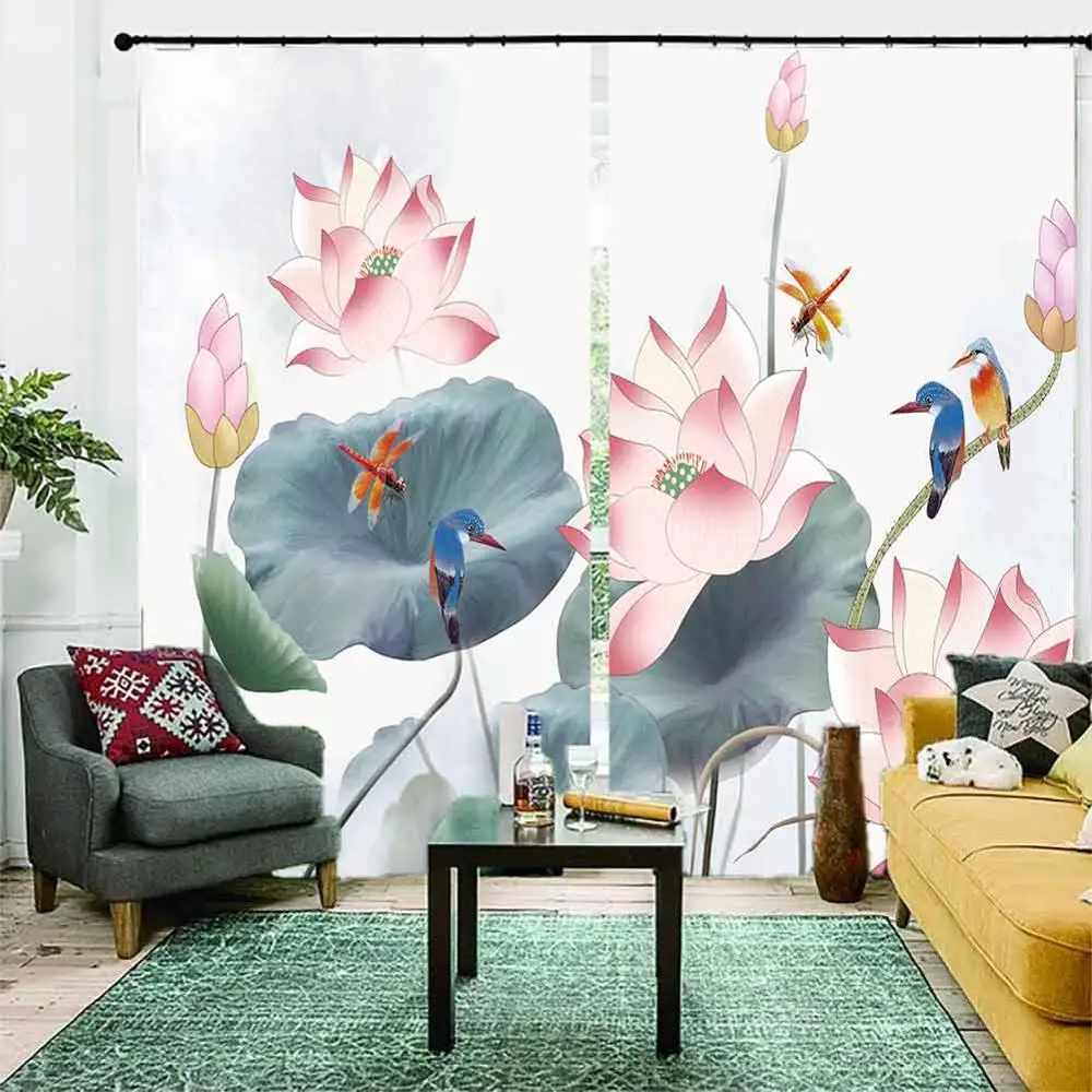 customize Flower 3D curtain home window high shading vorhang schlafzimmer blackout tende cucina