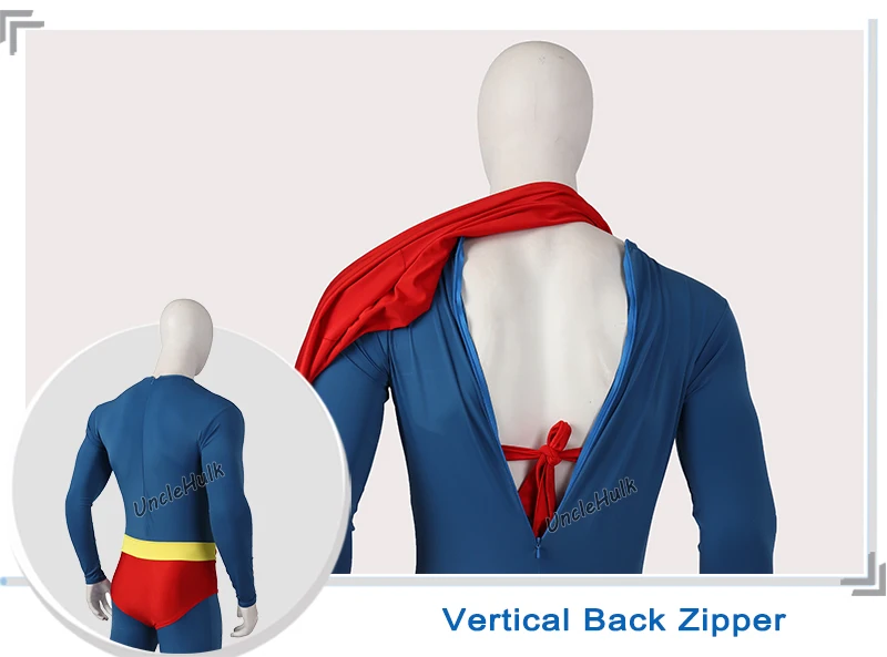 Superman-Cosplay-Costume-1978-version-movie-Lycra-Spandex-Bodysuit-with-belt-cape-and-pants-No22-UncleHulk-22