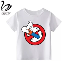 Одежда для маленьких мальчиков с принтом «Охотники за привидениями»; детская футболка с забавным рисунком; детские летние топы с круглым вырезом; футболка для мальчиков и девочек; одежда для малышей