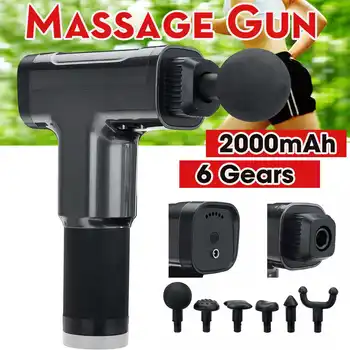 

6 Files Electric Muscle Massager Therapy Fascia Massage Guns Deep Vibration Muscle Relaxation Fitness Equipment Pain Relief
