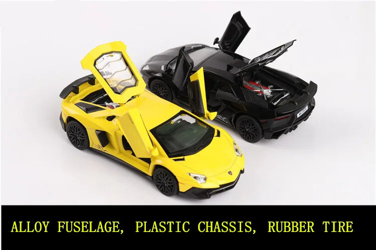 1:32 Lamborghini LP740 звук и светильник, ремень, оттягивающий назад, модель автомобиля из сплава, модель автомобиля, украшение, коллекция игрушек