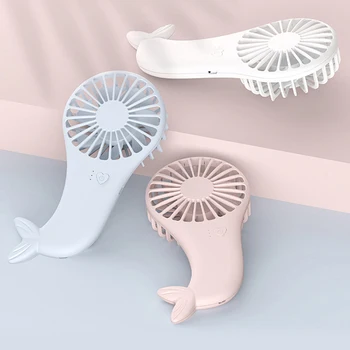 

New Pattern Pocket Fans USB Charger Mini Mermaid Fans Student Outdoors Bring Portable Small Fan DC Mini Air Cooler