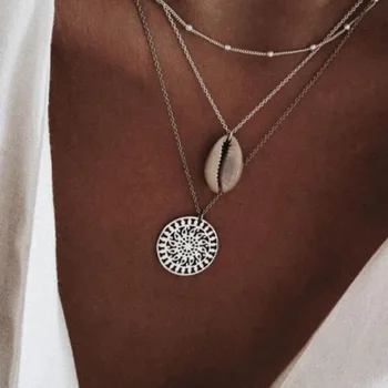 

2020 NEW Simple shell Choker Necklace For Women girl Multi Layer Beads Chocker collar ras du cou collier femme Statement jewelry