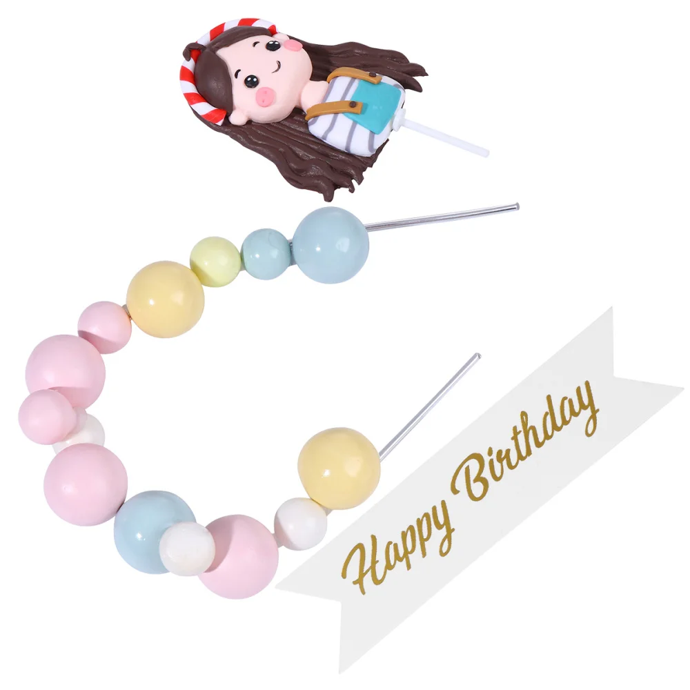 1 Set Durable Creative Lovely Decorative Practical Cake Picks Birthday Toppers | Дом и сад