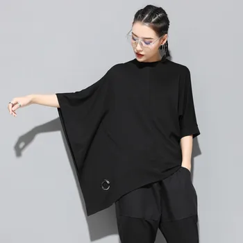 

Female Tees And Tops Loose Pullovers White Color Women's Cool Fashion Bat Panel Calf-lenght Sleeve T-shirt