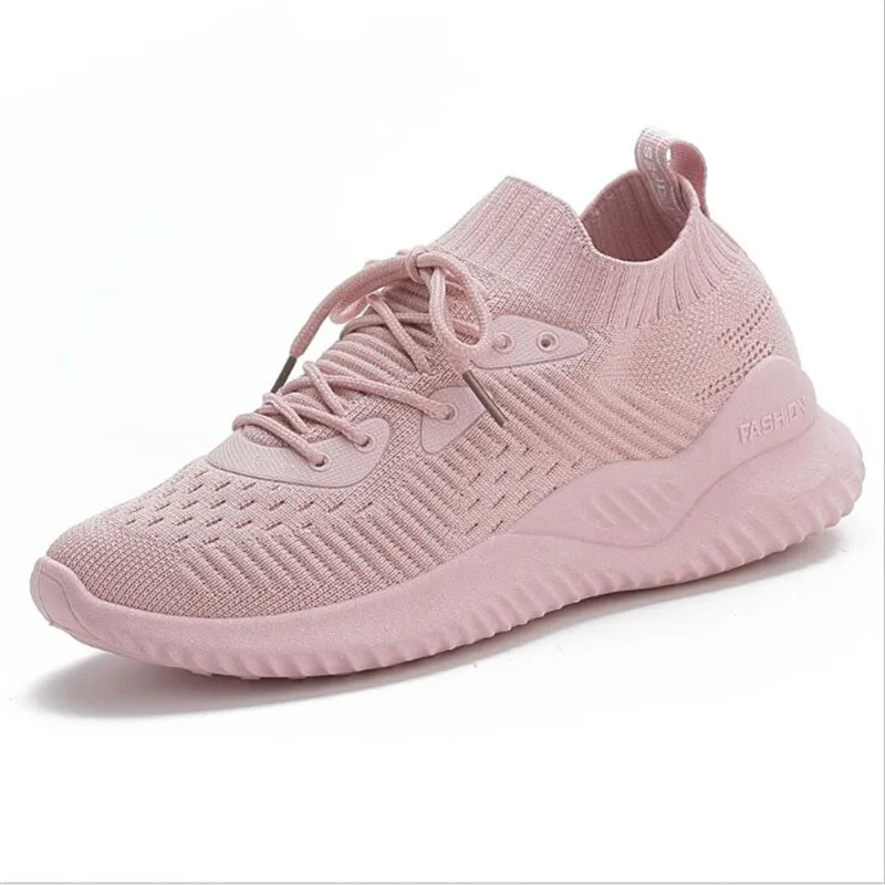 

2021 spring and autumn new trend fashion all-match ladies non-slip lightweight low-cut lace-up breathable flying sneakers