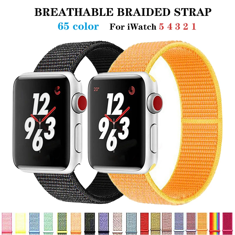 

Strap For Apple Watch band 42mm 38mm Nylon Loop bracelet iwatch 4 apple watch 44mm 40mm accessories series 5 4 3 Soft Breathable