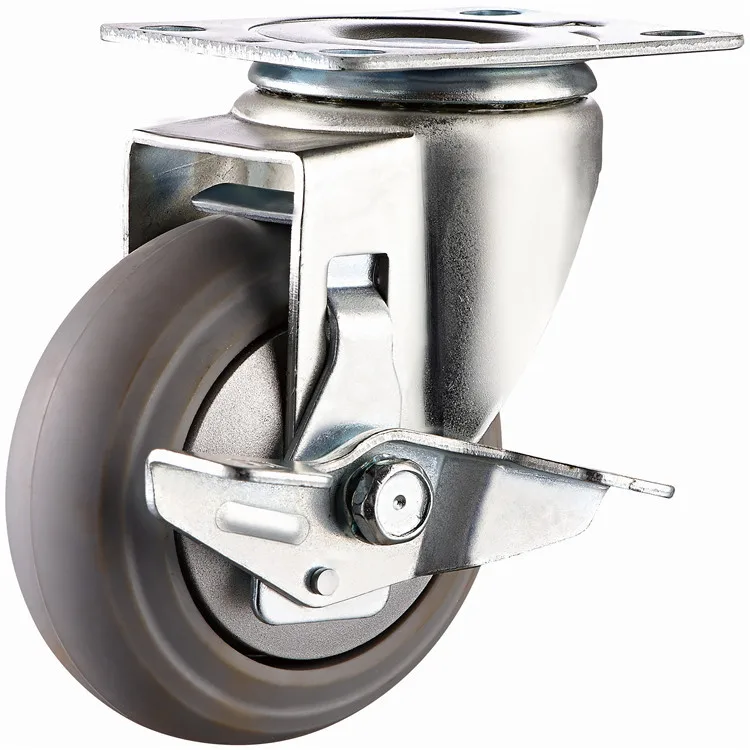 

Truckle 1.6-Inch 2-Inch Universal Wheel 2.5-Inch to 5-Inch Screw Brake TPR Industrial Equipment Wheels