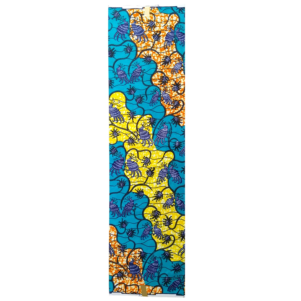 African Ankara Blue& Yellow Polyester Fabric Fashionable Dutch Wax African Veritable Pagne African Wax Dutch Fabric