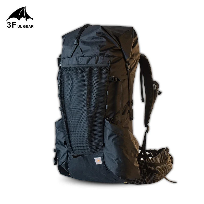 3F UL GEAR легкий прочный туристический походный рюкзак для кемпинга, походный рюкзак, ультралегкий раме YUE 45+ 10L XPAC& UHMWPE& LS21 - Цвет: XPAC Black S