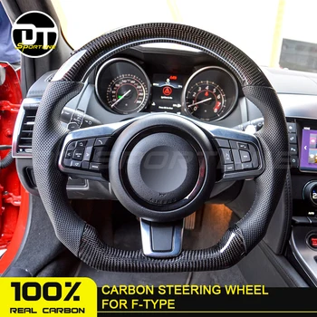 

Real Carbon Fiber/Leather Steering Wheel Trims Universal steering wheel Replacement For JAGUAR F-TYPE XE XJ XJL XFF-PA