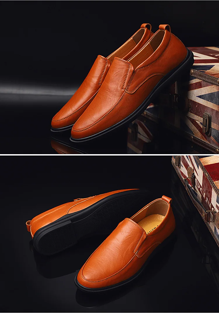 Spring Autumn Men Shoes Breathable Mens Loafers Low Casual Men's Leather Shoes Comfortable Driving Shoes Business Shoe For Male
