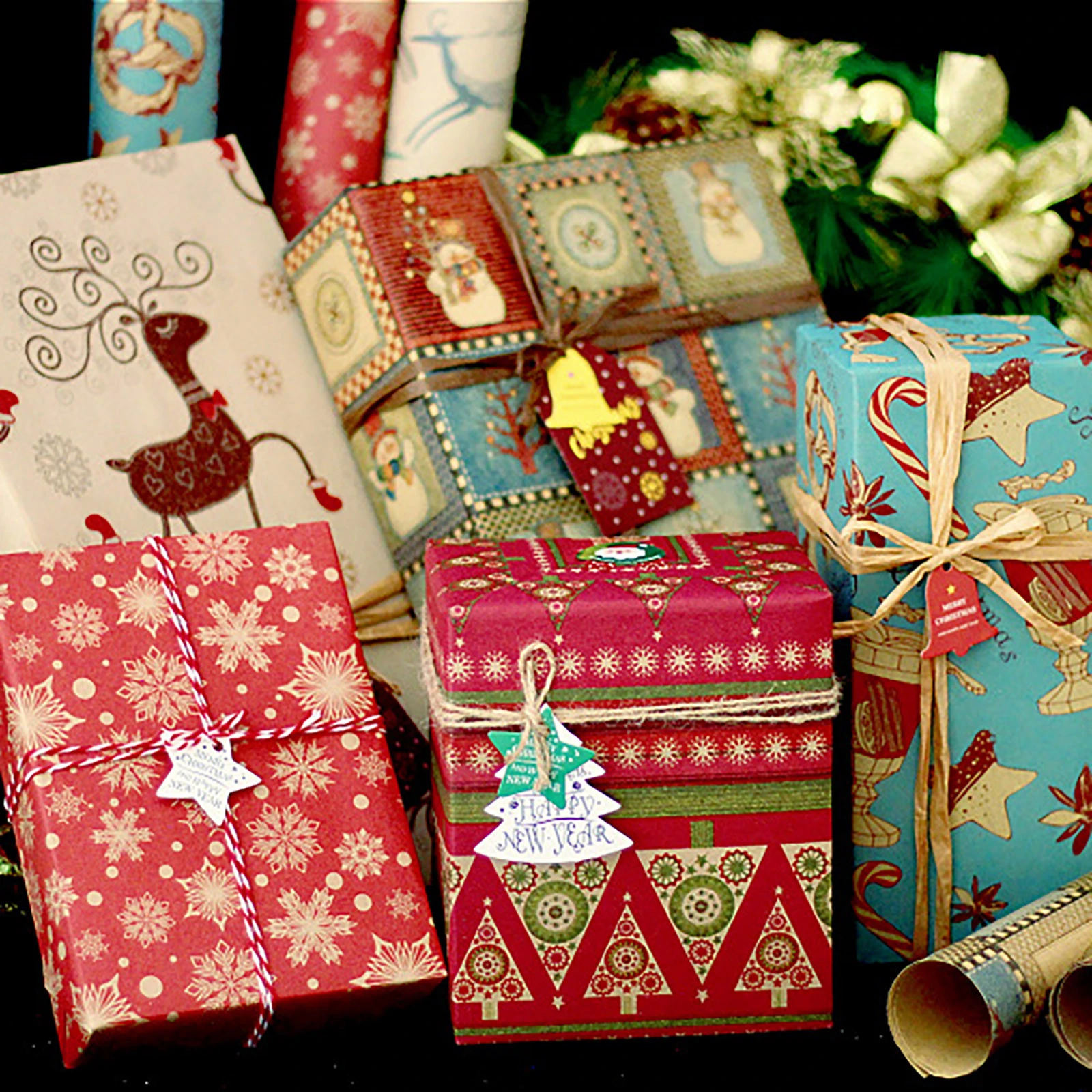 New Christmas Souvenir Sheet 2022 Christmas Diy Wrapping Paper Sheet Christmas Craft Paper Gift Box Bouquet  Wrapping Supplies 2022 Xmas New Year Decoration Paper|Craft Paper| -  Aliexpress