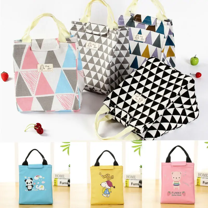 

NoEnName-Null Large Insulated Lunch Bag Cute Cartoon Cooler Picnic Travel Food Box Women Tote Carry Bags