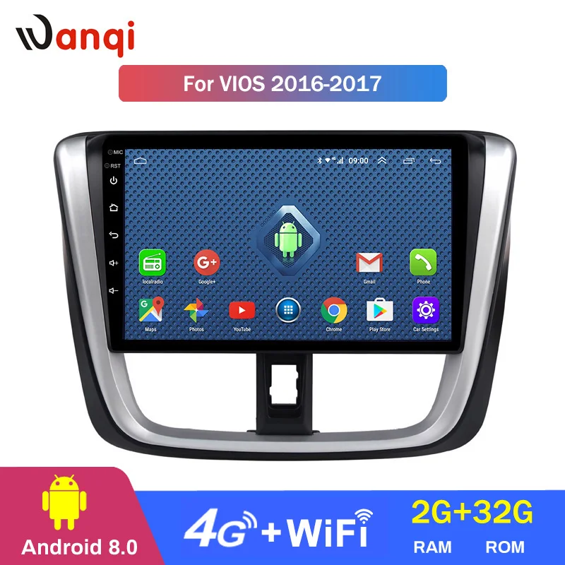 Автомобильный радиоприемник WANQI 4G/WIFI BT видеоплеер для Toyota 2016 2017 Android 9 1 навигация