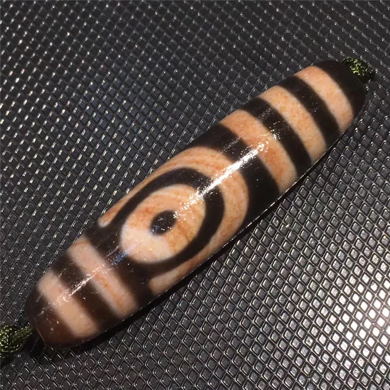 

191022-2 High Oily Cinnabar Dzi bead 2 Eyes Beads Big Wisdom Totem Amulets Talisman Treasure Collectible free ship