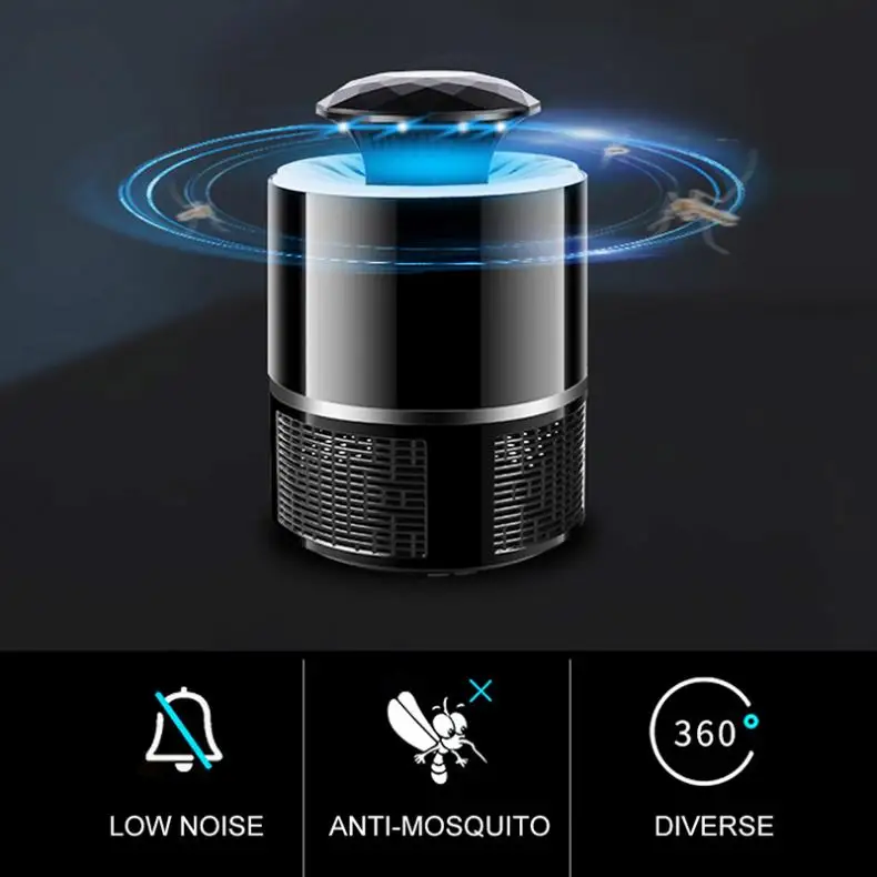 Портативный ABS 5 Вт ингаляционный тип для дома, гостиной, для борьбы с вредителями, Электрический жучок Zapper, анти-москитная лампа-убийца