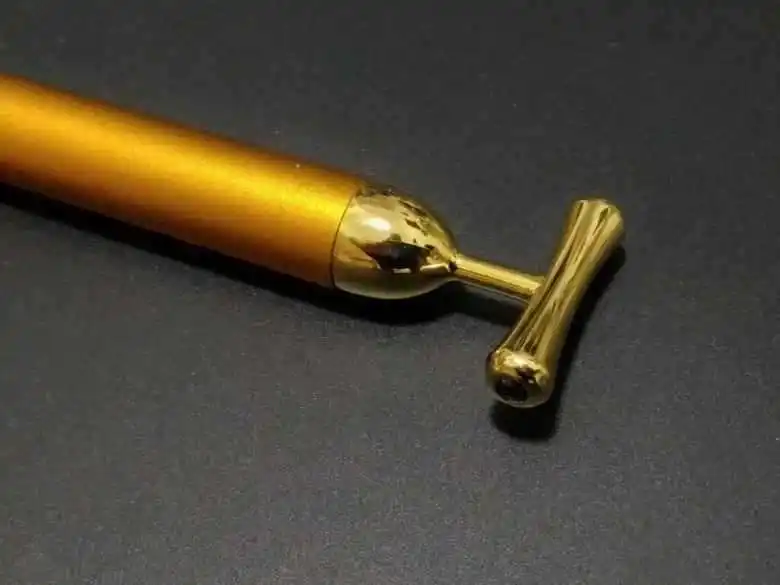 24K золотой массажер для лица T-shape Электрический гематит Золотой стержень морщин тянет V лицо золотой массажный инструмент