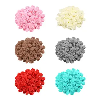 

100Pcs Valentines Day Gift 3.5cm PE Foam Multi-colors Rose Flower Artificial Decoration Christmas Gift For Women Valentines Gift