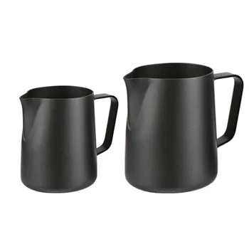 

FenKicyen Solid Coffeee Pot Stainless Steel Frothing Jug Coffee Pitcher Black Craft Coffee Latte Tool Cafe Gadgets Coffeee Pot