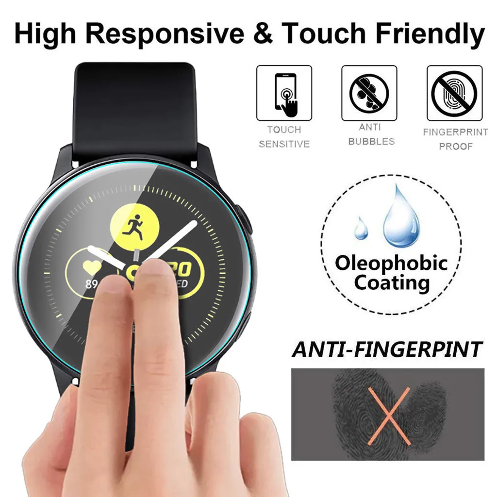

1 PACK Tempered Glass Screen Protector For Samsung Galaxy Watch Active 2 44mm Wristband Watch Strap fitness tracker 2019#E30