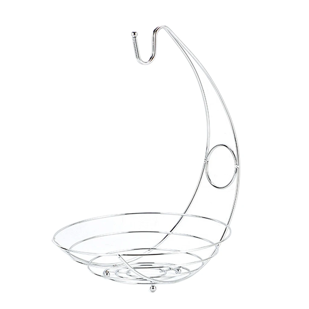 Iron Banana Hanger Tree Holder Fruit Storage Bowl Basket Stand Hook Grapes Storage