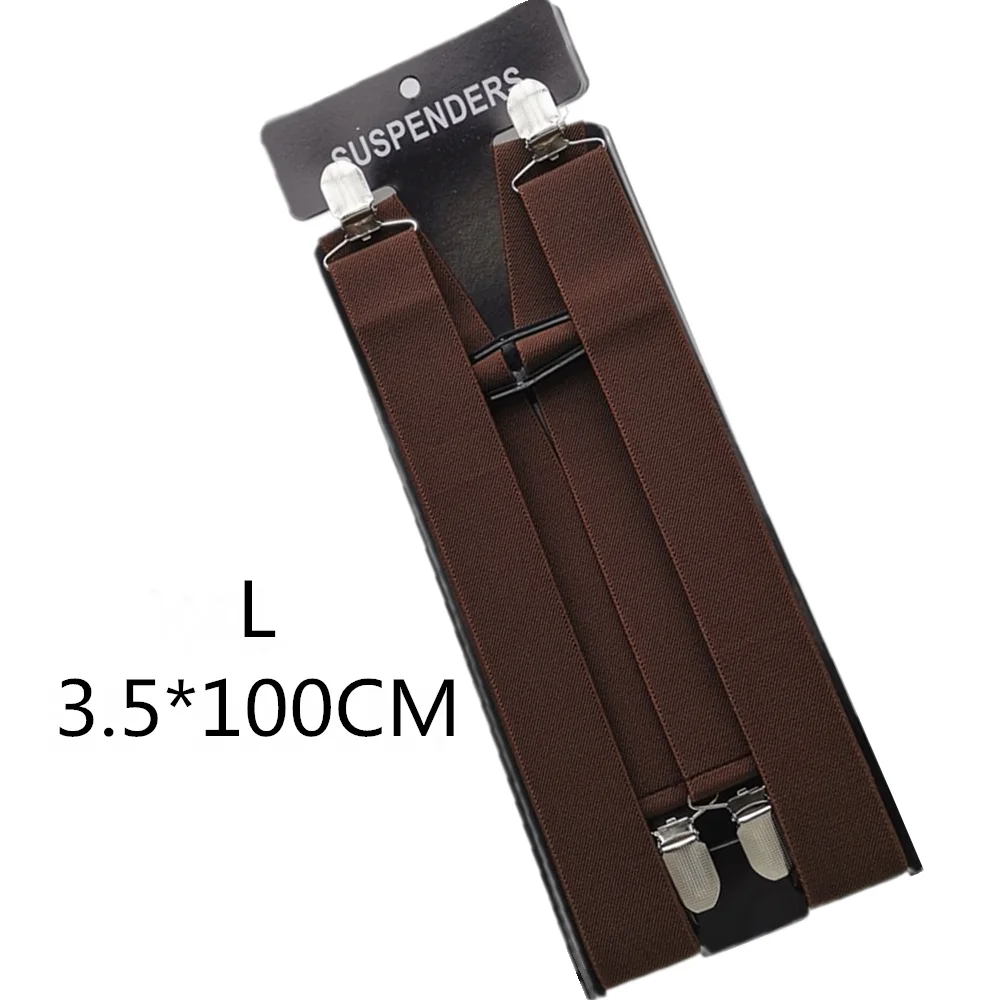 Light coffee-100cm Дизайн, одноцветные подтяжки унисекс для взрослых, подтяжки для мужчин, 3 размера плюс, женские подтяжки, регулируемые эластичные детские подтяжки с h-образной спинкой - Цвет: Light coffee-100cm