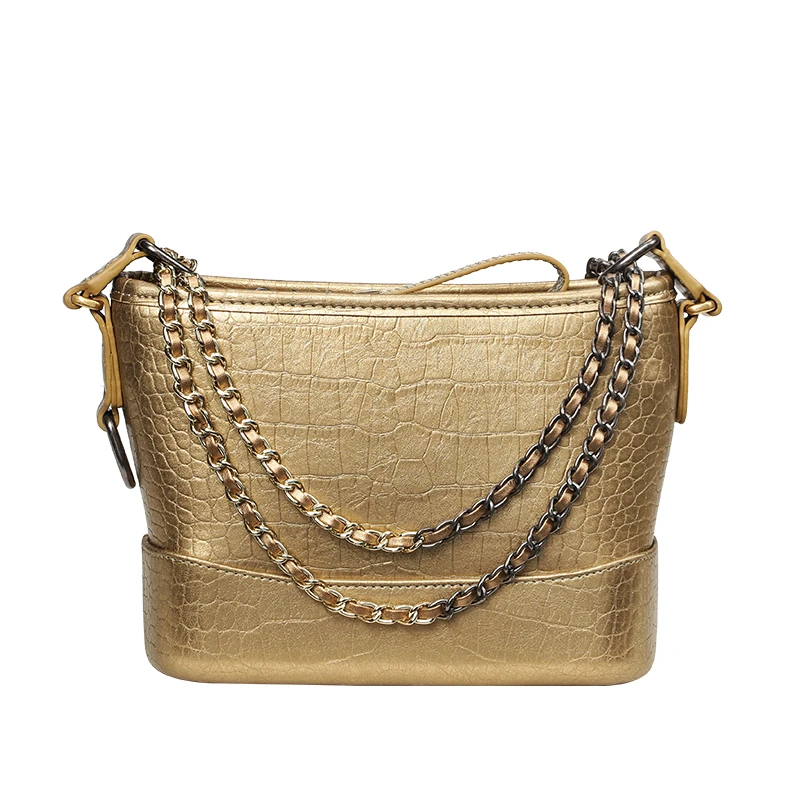 

European Fashion Women's Design Handbag 2019 New Quality Genuine Leather Women Tote Bag Crocodile Texture Chain Shoulder Bag Sac