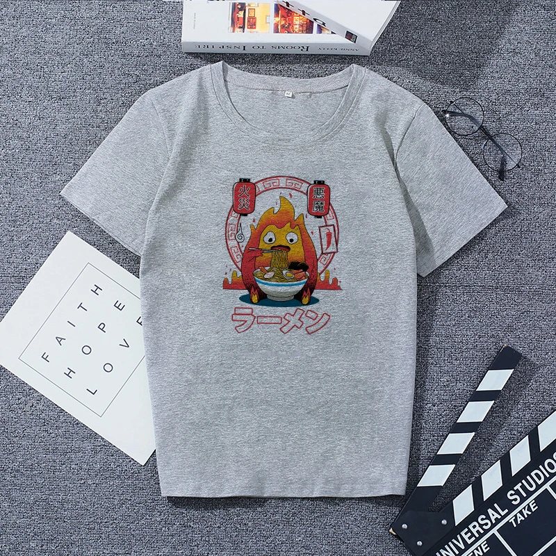 Gray Harajuku мультяшная Милая футболка женская футболка Корейская прямая почта Панк футболка с принтом Одежда странные вещи Готическая винтажная сорочка - Цвет: Gray