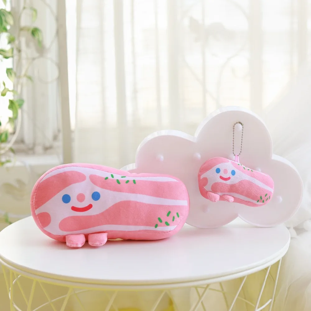 Корейская поп Kawaii плюшевая подушка с беконом, мягкая милая мягкая подушка, кукла из свинины, рождественские подарки, детские игрушки
