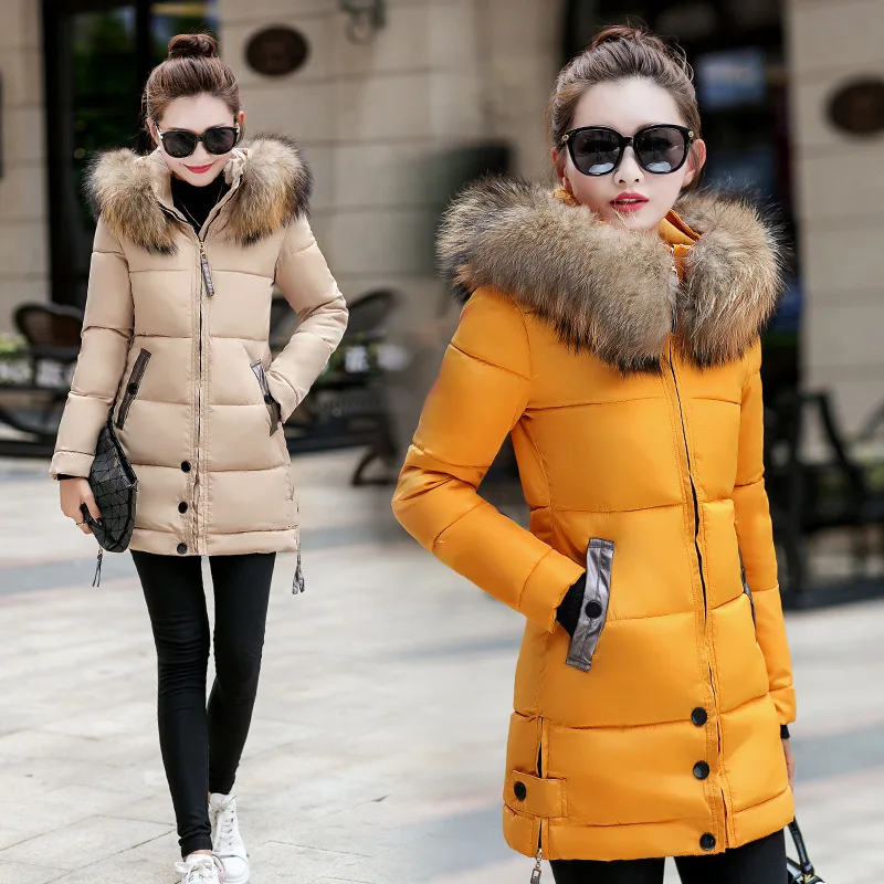 

2019 Autumn And Winter Cotton Coat WOMEN'S Coat Korean-style Slim Fit Explicit Thin Long Cotton-padded Clothes Women's Fashion C