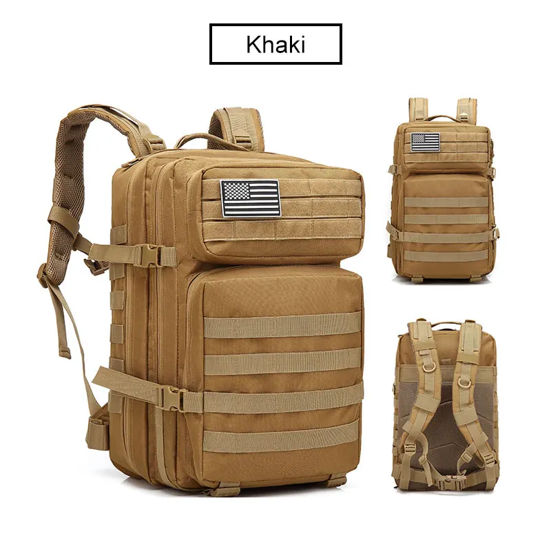 khaki 50 л тактический рюкзак милитари армейский рюкзак складной рюкзак Для мужчин треккинг Пеший Туризм Рюкзаки для путешествий для кемпинга Военная Сумка - Цвет: khaki