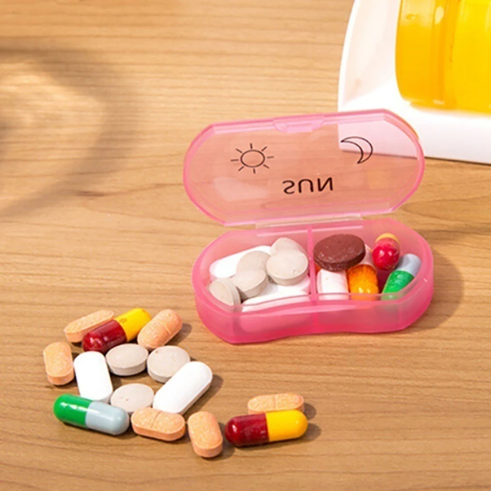 Portable Rainbow 7 Days Pill Medicine Box Travel Weekly Medicine Health Storage Pill Box Organizer Dispenser Pill Cutter Case