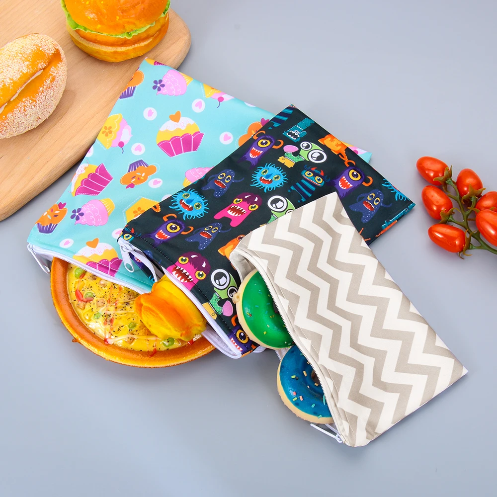 

3Pcs Reusable Bread Sandwich Bags Waterproof Snack Bag Eco-friendly Storage Pouch Camping Work Travel Lunch Kitchen Supplies