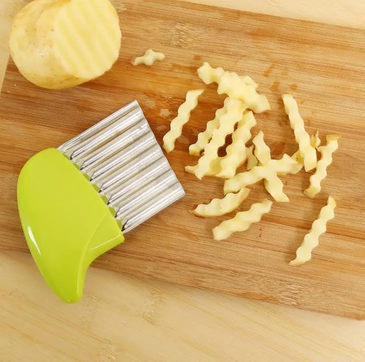 Wavy French Fries Cutter Stainless Steel Potato Slicer Vegetable Chopper Veggie Slicer Durable Kitchen Gadgets Cutter ni400