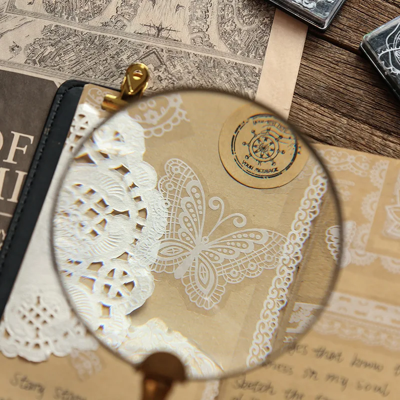 

4 Pcs/Set Small Fresh Transparent Lace Sealing Stickers White Waterproof Lace Decorative Stickers Retro Style Lace Stickers