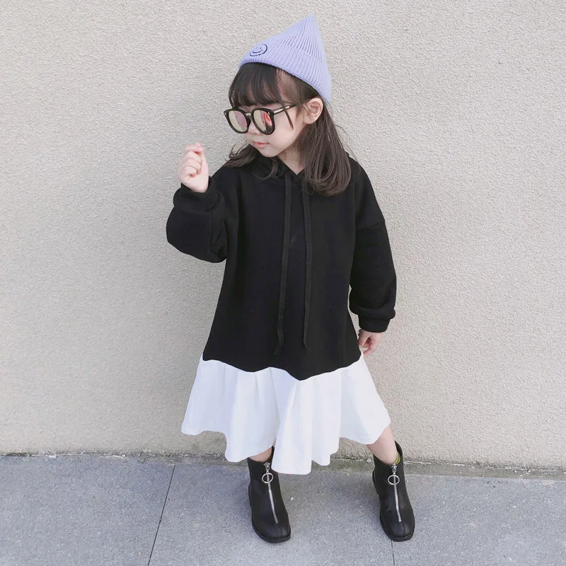 Осенне-зимнее платье корейские свободные хлопковые жилеты длинное платье для девочек Детские платья Мать и дочь