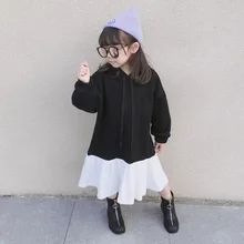 Осенне-зимнее платье корейские свободные хлопковые жилеты длинное платье для девочек Детские платья Мать и дочь