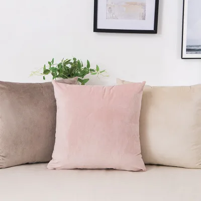 

Solid Velvet Decorative Cushion Cover Throw Pillow Case 45x45cm Pillowcase Home Decor For Sofa Seat Pillows Cover multiple size