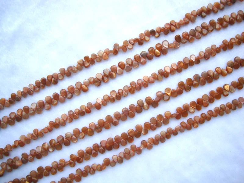 Из натурального золота Sunstone плоские бусины в форме капли насыпью для самостоятельного изготовления ювелирных изделий браслет, ожерелье, серьги