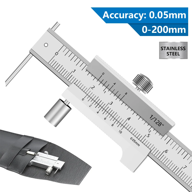 XCAN Caliper Marking Vernier Caliper 0-200mm/250mm Stainless Steel Parallel Marking Vernier Caliper Marking Gauge Measuring Tool