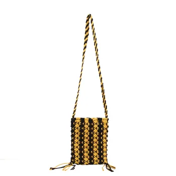

FGGS-Fashion Messenger Bag Simple Stranded Color Straw Straw Bag Wild Vacation Beach Bag